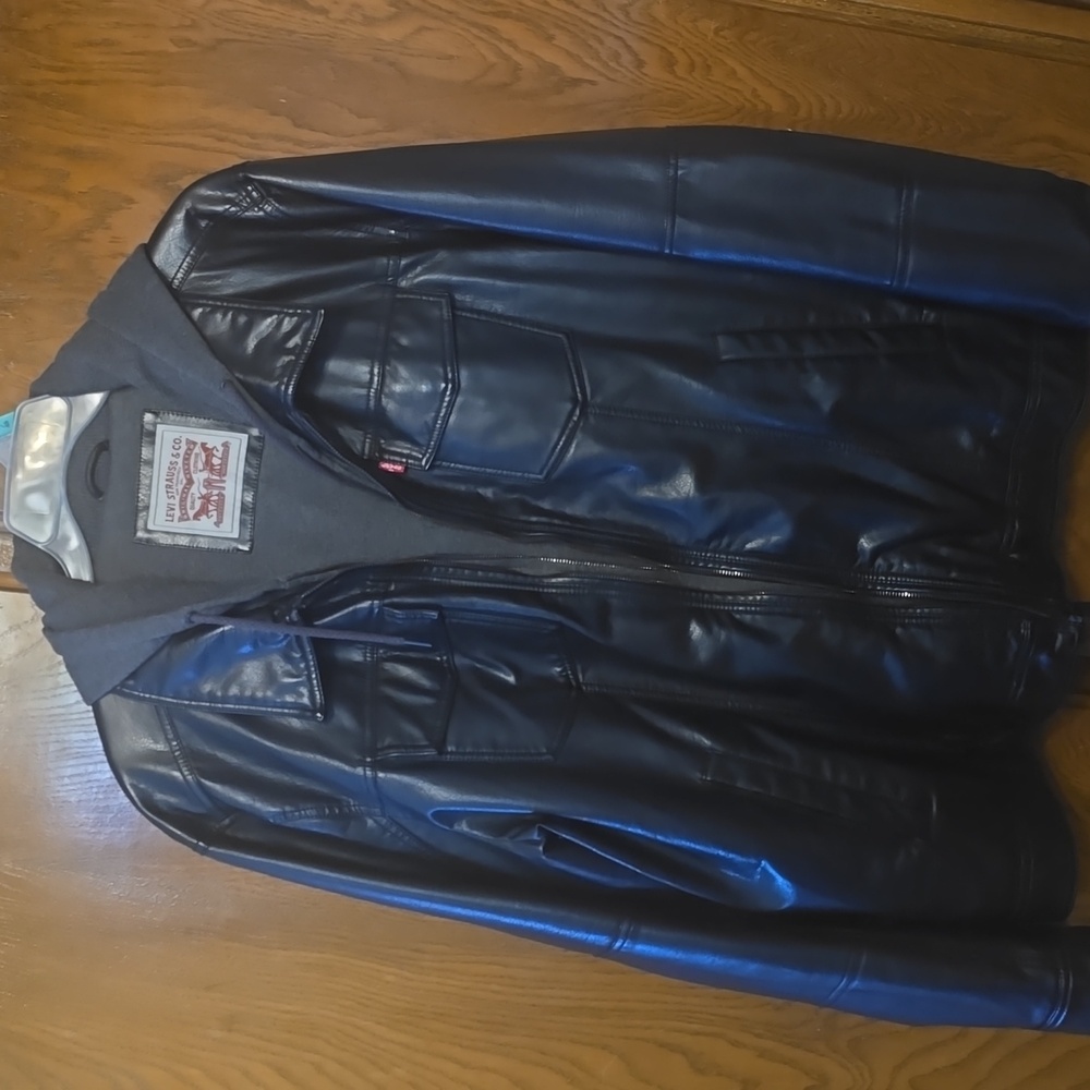 Levi's Black Leather Bomber Jacket